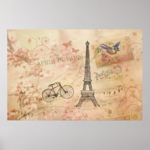 Poster Arte da torre Eiffel do vintage