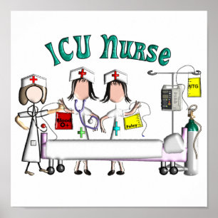 Póster Arte das canvas da enfermeira de ICU - gráficos