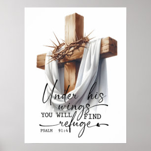 Poster Arte das Escrituras Debaixo de Suas Asas – Salmo 9