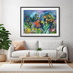 Poster Arte das Flores de Jardim de Água
