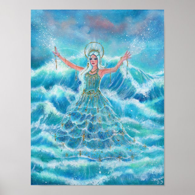 Poster Arte das ninfas do Mermaid Sea por Renee Lavoie (Frente)