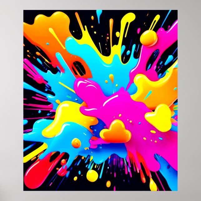 Poster Arte de abertura de cores neon (Frente)