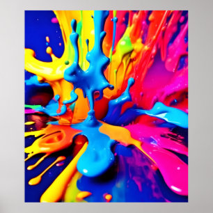 Poster Arte de abertura de pintura vibrante em cores escu