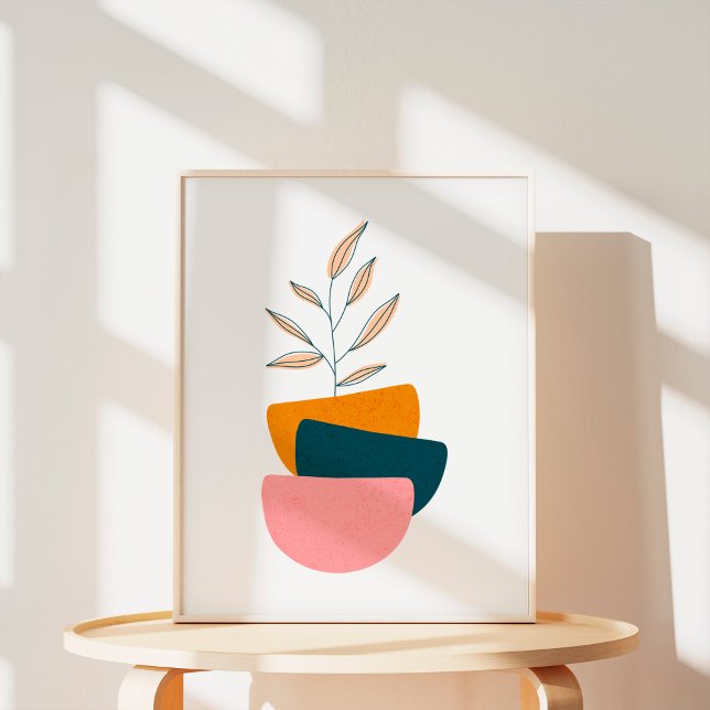 Poster Arte de Abstrato boho botânico minimalista (Criador carregado)