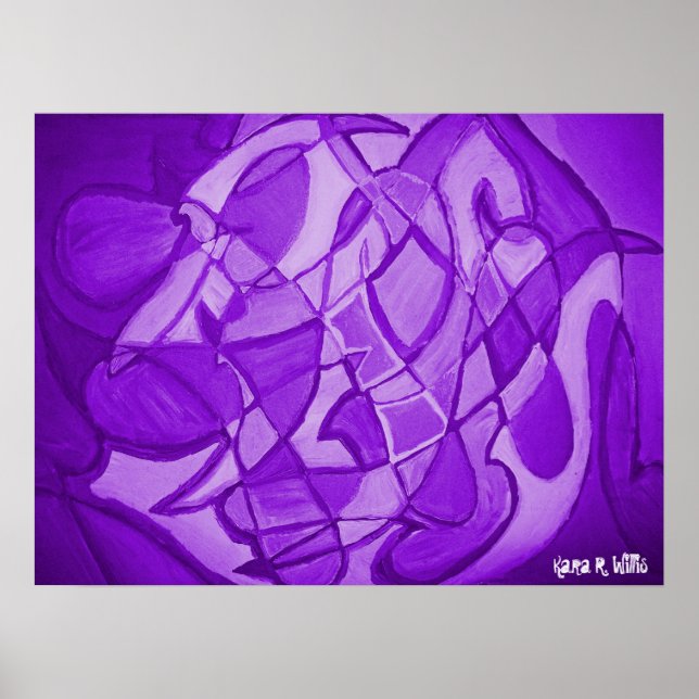 Poster Arte de Abstrato Contemporânea Ultra Violeta (Frente)