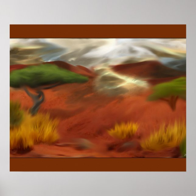 Poster Arte de Abstrato do Outback Dawn australiano (Frente)