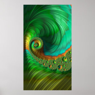 Poster Arte de Abstrato Fractal de Fusão de Casa Espiral