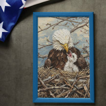 Arte de Águia Americana e Ninho de Aguieta