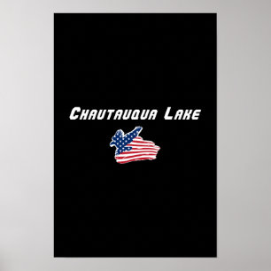 Poster Arte de Águia Patriótica do Lago Chautauqua Nova Y