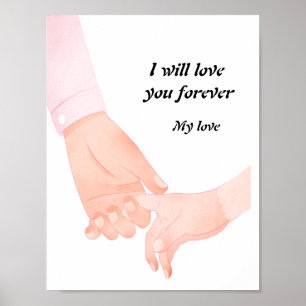 Poster Arte de Amor Mão - Pai e Criança Segurando Han