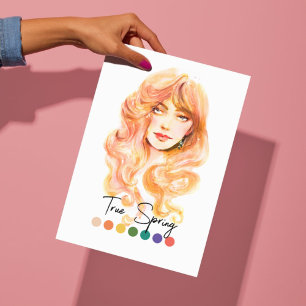 Poster Arte de Análise de Cores Sazonal do Tipo Primavera