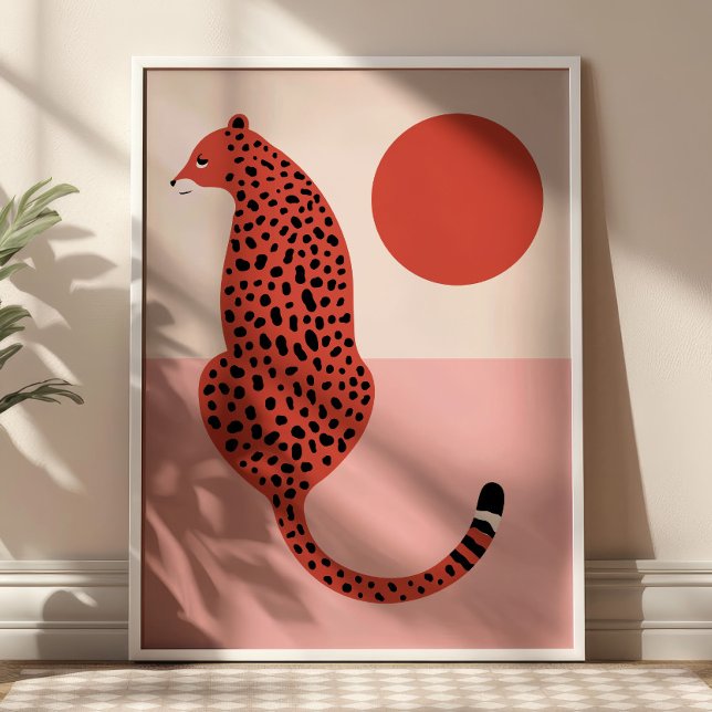 Poster Arte de Animais Ilustração de Leopardo Moderna Ros (Criador carregado)