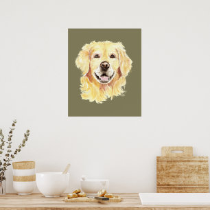 Poster Arte de Animal Pet Cão Retriever Dourado