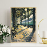 arte de antiga estação de trem clássica estação fe