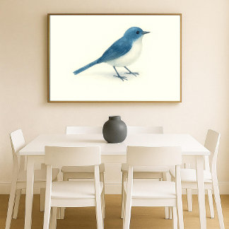 Poster Arte de Aquarela Azul