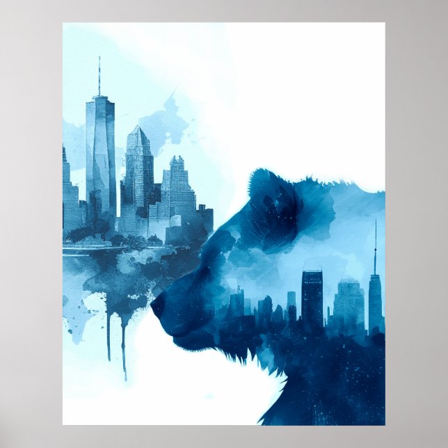 Poster Arte de Aquarela com Abstrato (Frente)