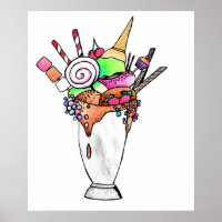 Arte de aquarela com leite louco
