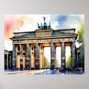 Poster arte de aquarela de Berlim