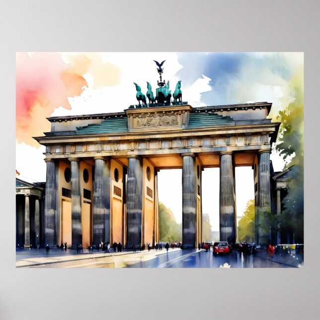Poster arte de aquarela de Berlim (Frente)