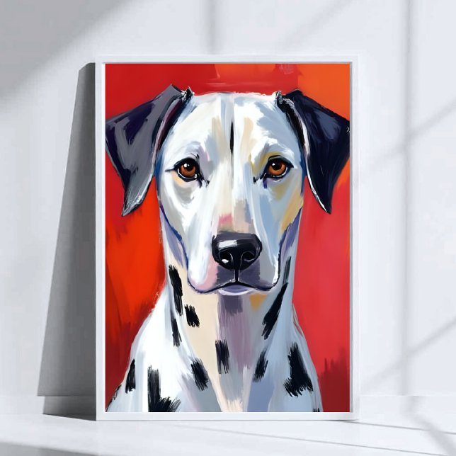 Poster Arte de Aquarela de Cachorro Dalmatas Pet (Criador carregado)
