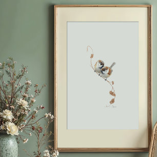 Poster Arte de Aquarela de Par de Tiro e Par de Tiro