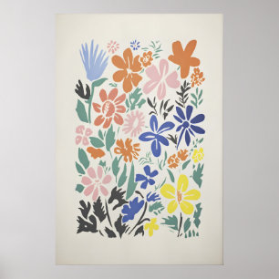 Poster Arte de Arranjo de Flores Colorido