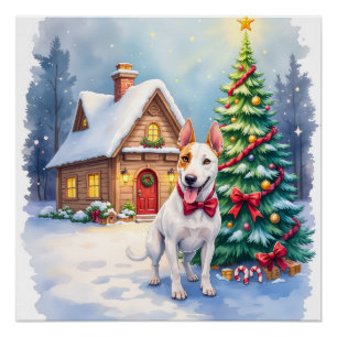 Póster Arte de árvore de Natal da aconchegante casa de Bu