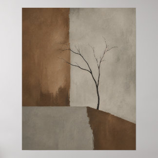 Poster Arte de árvore semi-abstrata