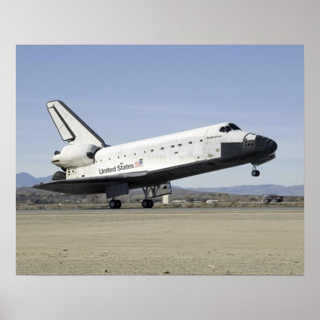 Póster Arte de aterrissagem principal do Endeavor do Ônib (Frente)