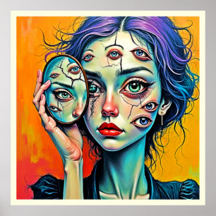 Poster Arte de Autoreflexão Destruída