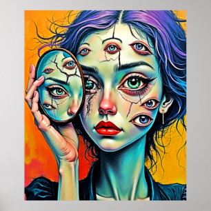 Poster Arte de Autoreflexão Destruída