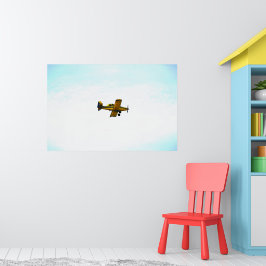 Poster Arte de Avião Antigo com Hélice Amarela