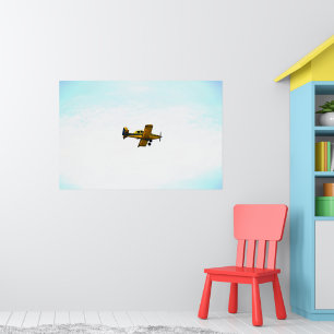 Poster Arte de Avião Antigo com Hélice Amarela