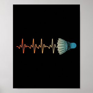 Poster Arte de Badminton para Homens Mulheres Amante de B