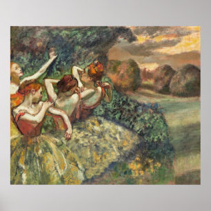 Poster Arte de Balé Quatro Dançarinas Vintage Edgar Degas
