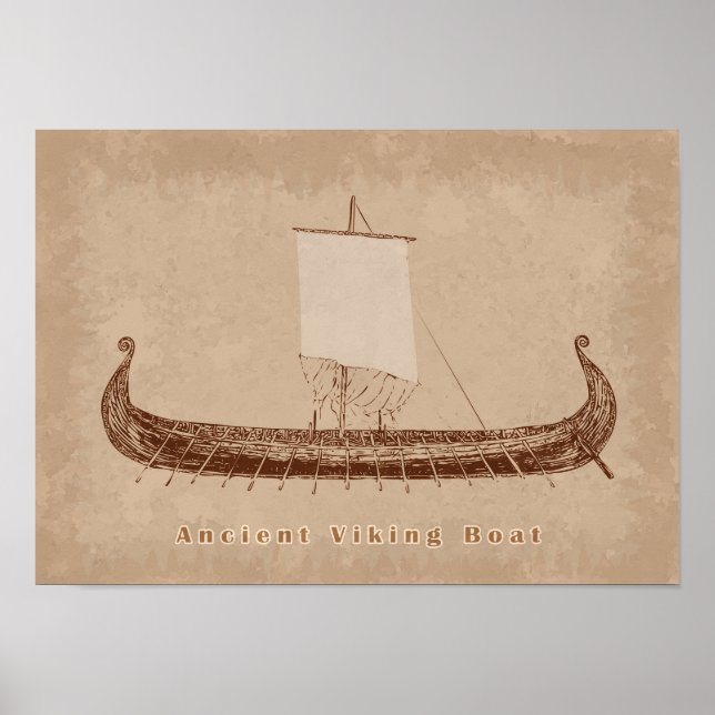 Poster Arte de Barco Antigo (Frente)