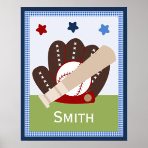 Póster Arte de Bebê Personalizada Vesity Sports
