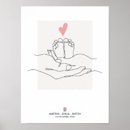 Poster Arte de berçário de estatísticas de nascimento de 