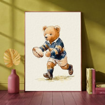 Arte de berço de esportes de animal fofo Teddy Bea