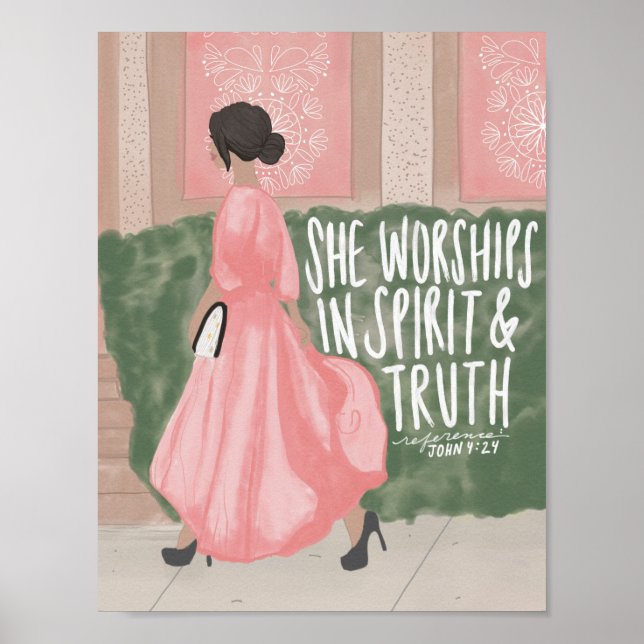 Poster Arte de Bíblia de Moda Inspiracional de Citação de (Frente)