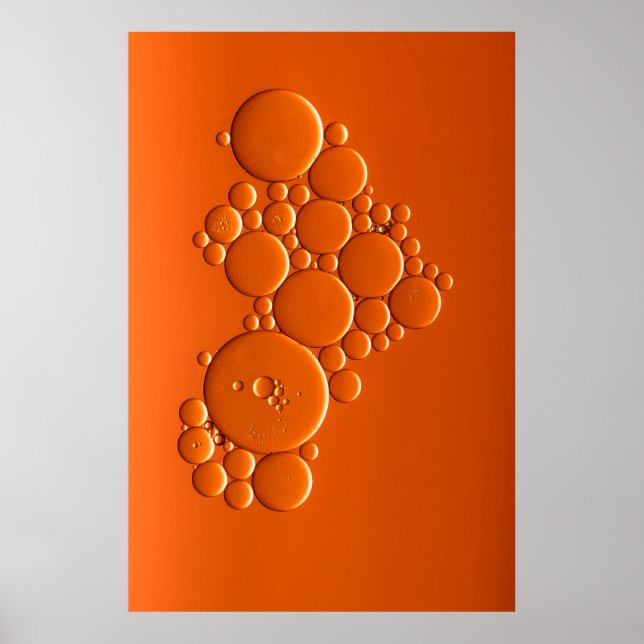 Poster Arte de bolhas laranja (Frente)
