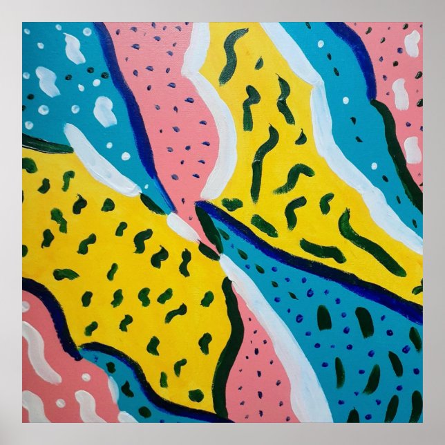 Poster Arte de Borboleta abstrato (Frente)