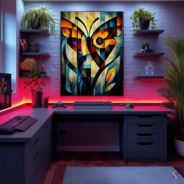 Poster Arte de Borboleta abstrato - Design de Natureza Ge (Criador carregado)