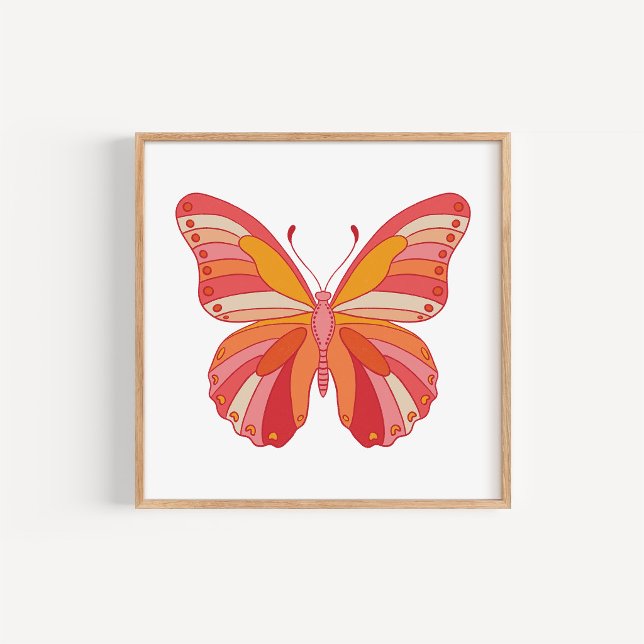 Poster Arte de Borboleta Desenhada à Mão, Ousada e Vibran (Criador carregado)