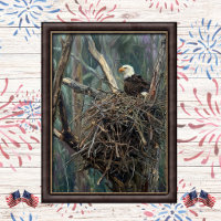 Arte de Bosque com Ninho de Águia Americana