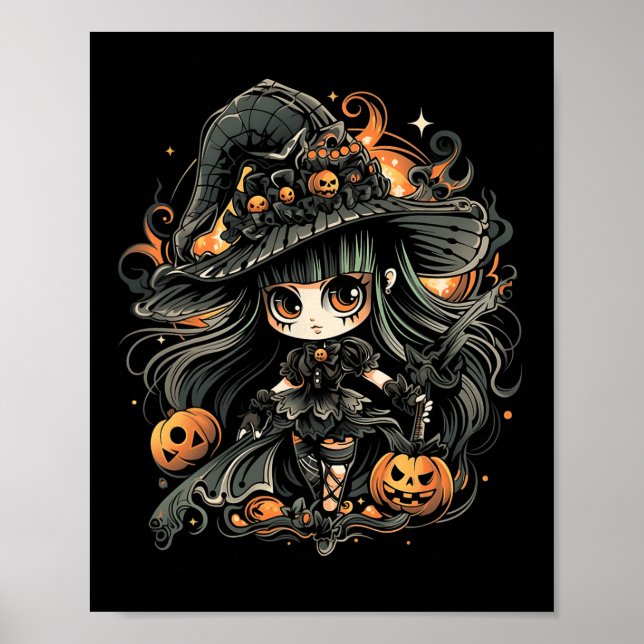 Poster Arte de Bruxas de Halloween (Frente)