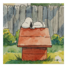 Arte de Cachorro Dormindo em Casa de Cachorro Verm