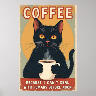 Poster Arte de Café Negro Engraçado