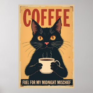 Poster Arte De Café Negro Engraçado - Café Porque Assassi