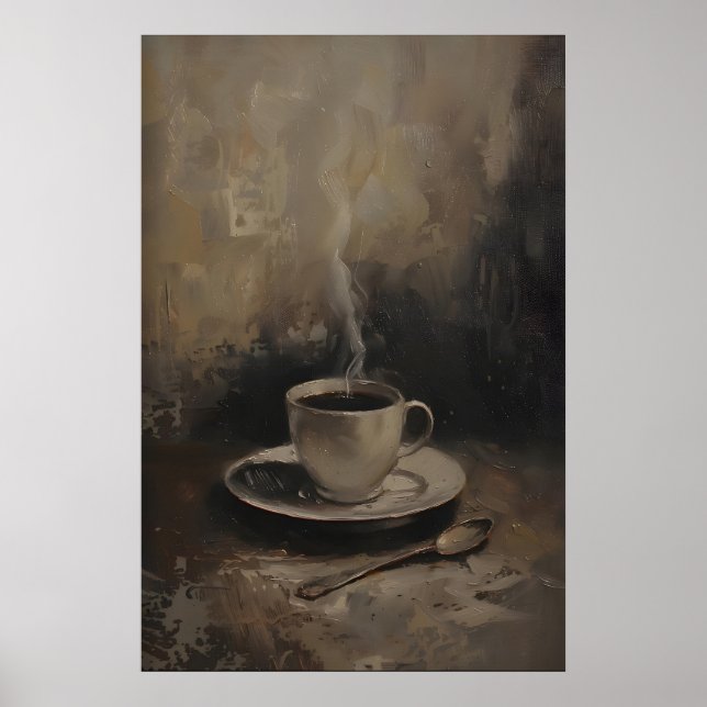 Poster Arte de Café Rústico, Arte de Parede de Cozinha, A (Frente)